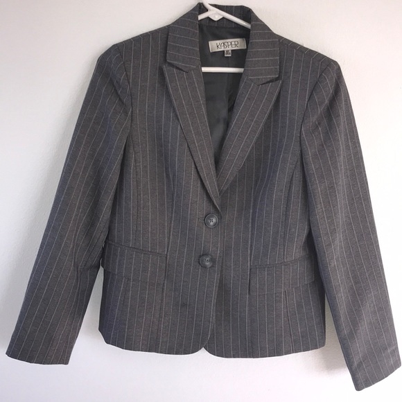 Kasper Jackets & Blazers - Kasper Grey Pinstripe Blazer Size 8p like new